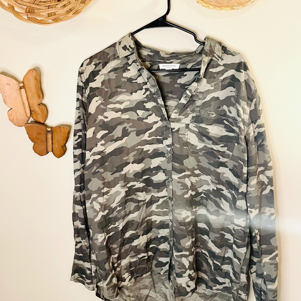 Camo button down